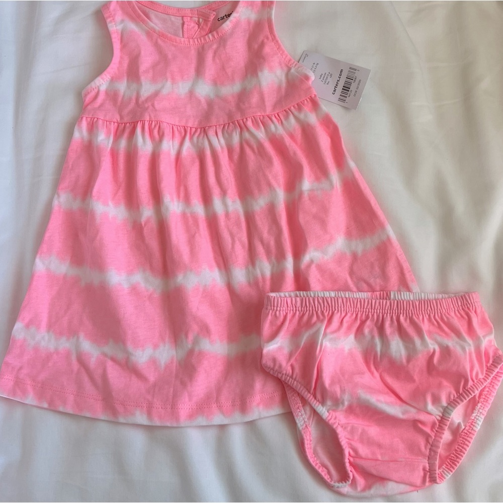 Carter’s dress with matching bloomers, Size 9 months